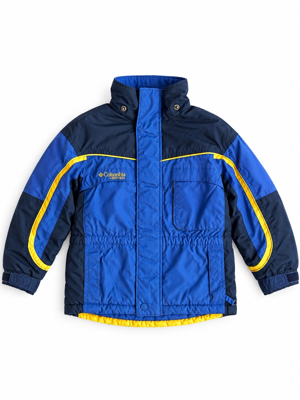 Columbia Kids Vintage 90s Vertex Ski Jacket Winter Parka Blue Yellow Boys 4/5